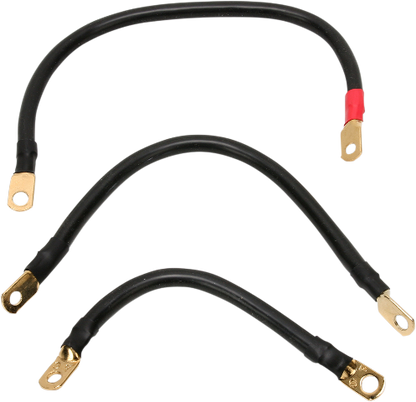 Terry Components Black 10" 15" Battery Cable Kit 91-05 Harley Davidson DYNA FXDL