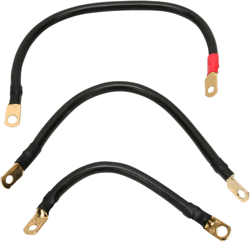 Terry Components Black 10" 15" Battery Cable Kit 91-05 Harley Davidson DYNA FXDL