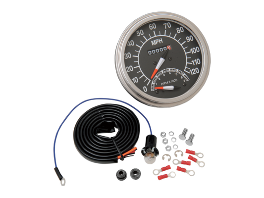 Drag Specialties 120 Mph Speedometer & Tach 12MM 1947-1984 Harley Touring