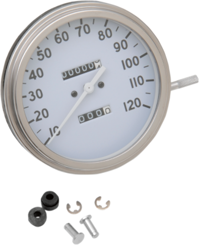 Drag Specialties 5" White Speedometer fits 1984-90 Harley Davidson Softail FXWG