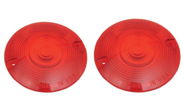 Chris Products Pair Red Turn Signal Lens fits for 1999-20 Harley Softail Touring