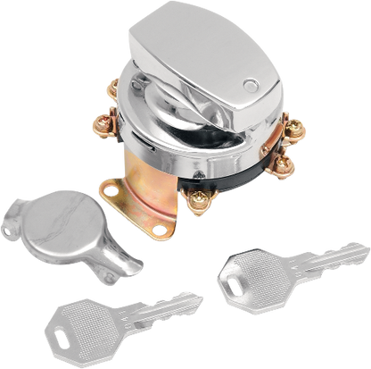 Drag Specialties Chrome Ignition Fatbob Switch fits 1973-95 Harley FLH FLST FXST