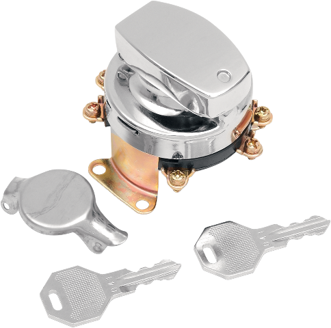 Drag Specialties Chrome Ignition Fatbob Switch fits 1973-95 Harley FLH FLST FXST