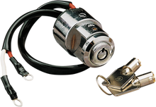 Drag Specialties Chrome Round Key Motorcycle Ignition Switch & Keys for Harley