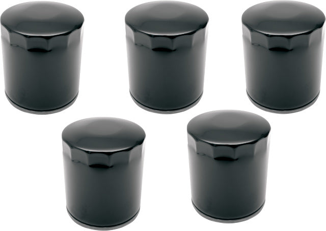 Drag Specialties Black 5 Pack Oil Filters for 99-20 Harley Dyna Touring Softail
