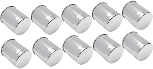 Drag Specialties Chrome 10 Pack Oil Filter fits 1983-17 Harley Touring Softail