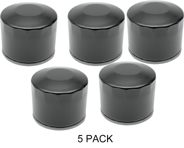 Drag Specialties Black Spin On 5 Pack Oil Filters 1980-85 Harley Touring Dyna