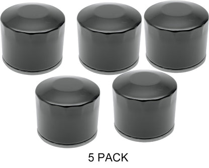 Drag Specialties Black Spin On 5 Pack Oil Filters 1980-85 Harley Touring Dyna