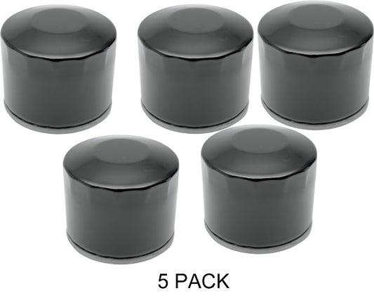 Drag Specialties Black Spin On 5 Pack Oil Filters 1980-85 Harley Touring Dyna