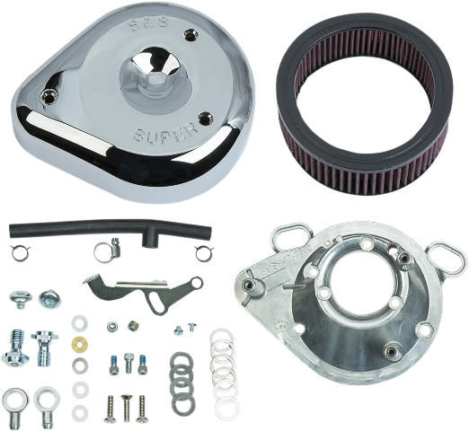 S&S Cycle Chrome Super E&G Air Cleaner Kit for 93-00 Harley Dyna Touring Softail