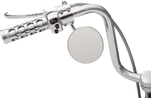 Drag Specialties Chrome 4" Round Universal Mirrors Harley FX FL XL Dyna Softail