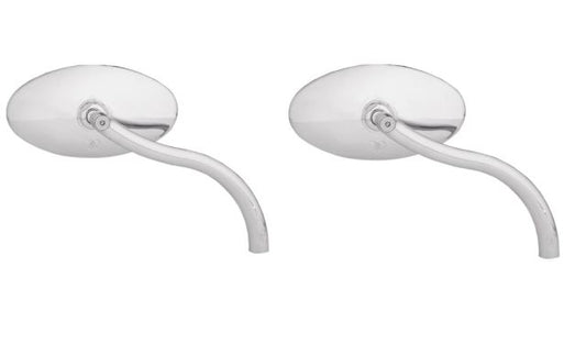 Arlen Ness Chrome Softbend Screw in Convex Side View Motorcycle Mirror Set