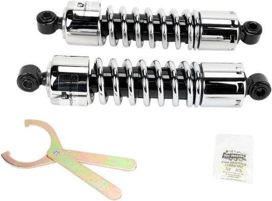 Progressive Suspension 12.5" Chrome 412 Rear Shocks fits 1991-2017 Harley Dyna