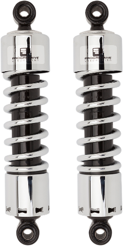 Progressive 412 Chrome 12" Standard Rear Shocks for 91-17 Harley Dyna FXDB FXDWG