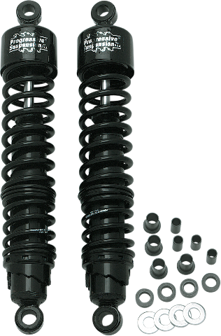 Progressive Suspension Black 15" Rear 413 Series Shocks 1986-19 Harley Sportster