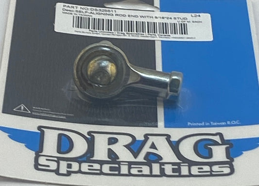 Drag Specialties 5/16-24 Self Aligning Chrome Shift Brake Linkage Rod End Stud