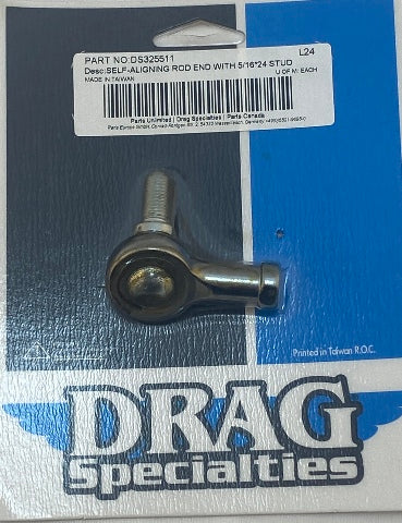 Drag Specialties 5/16-24 Self Aligning Chrome Shift Brake Linkage Rod End Stud