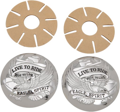 Drag Specialties Chrome Live To Ride Gas Cap Covers 73-17 Harley Dyna Touring