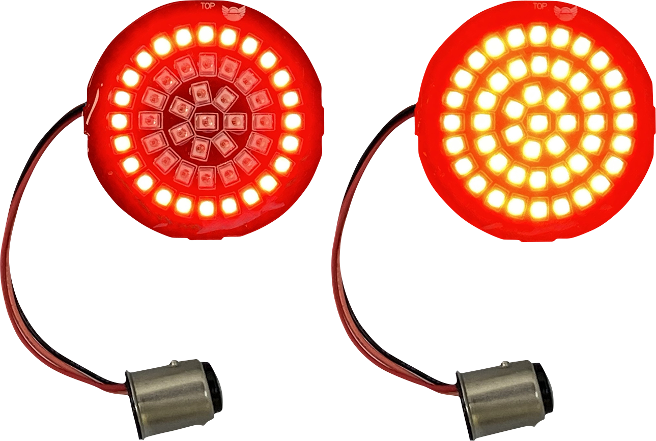 Custom Dynamics 1157 Rear Red LED Bullet Turn Signal Inserts 2009-2024 Harley