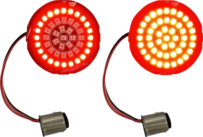Custom Dynamics 1157 Rear Red LED Bullet Turn Signal Inserts 2009-2024 Harley