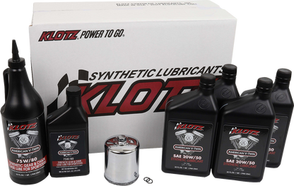 Klotz Synthetic 20W-50 Premium Oil Change Kit 1984-2022 Harley Sportster Models