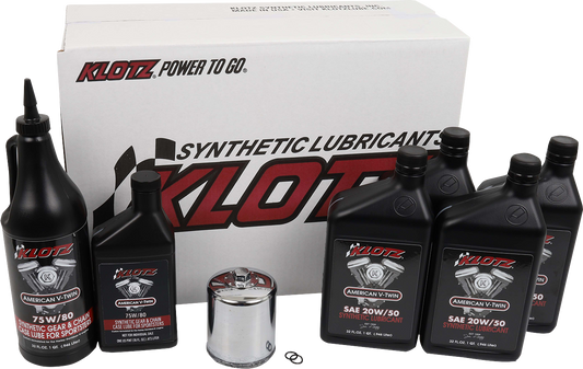 Klotz Synthetic 20W-50 Premium Oil Change Kit 1984-2022 Harley Sportster Models
