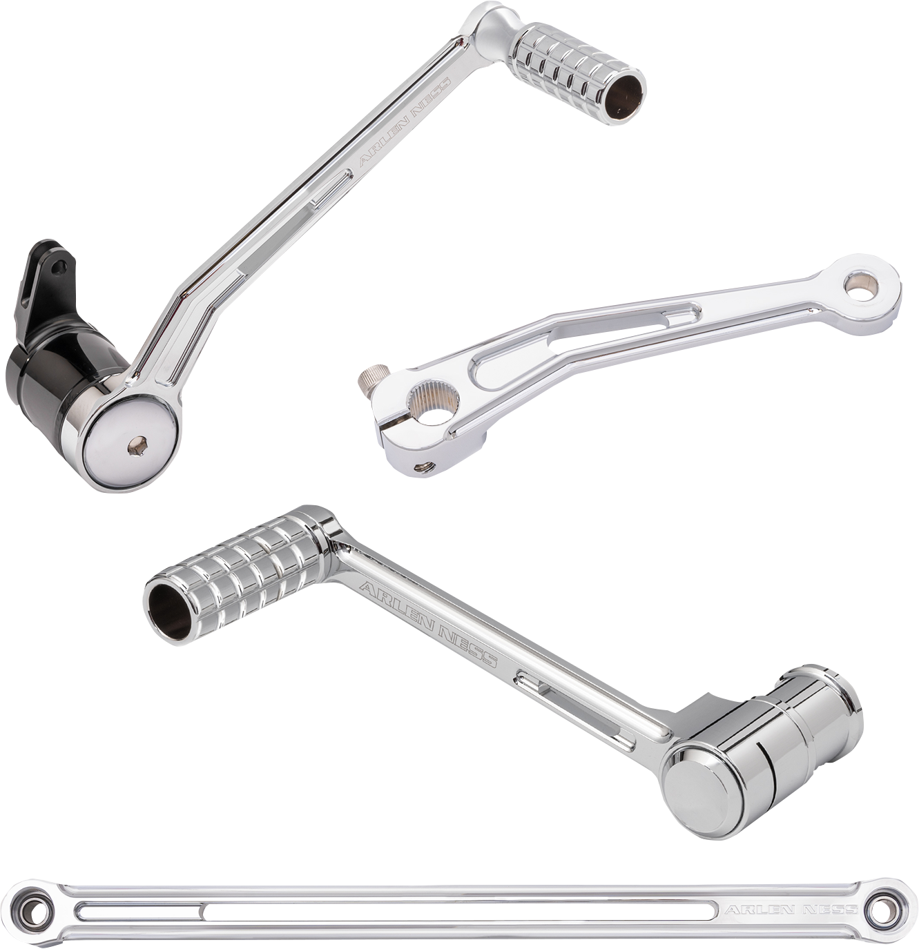 Arlen Ness Chrome SpeedLiner Foot Control Kit for 1999-2024 Harley Touring
