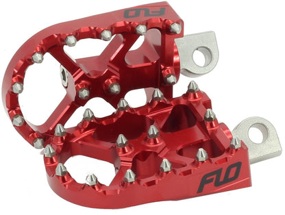 Flo Red BMX Style Motorcycle Footpegs 55-20 Harley Dyna Touring Softail XL FLHX