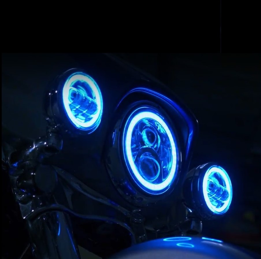 Custom Dynamics ProGlow Chrome 7" Motorcycle LED Headlight 94-13 Harley Touring
