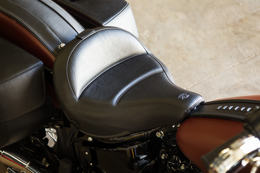 Mustang Max Profile Solo Seat & Backrest fits 2018-2024 Harley Softail FLDE FLHC