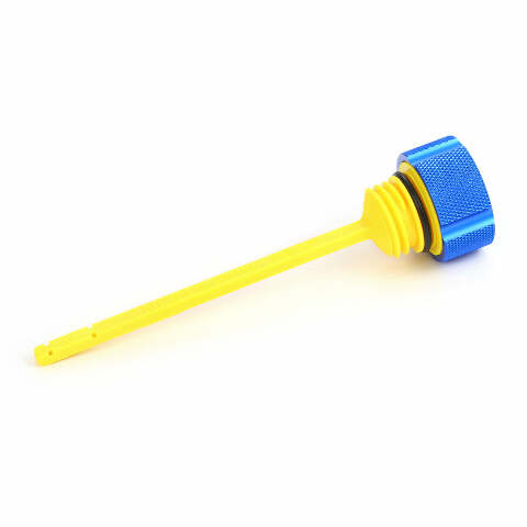 Figurati Knurled Blue Magnetic Engine Oil Dipstick 2017-2024 Harley Touring M8