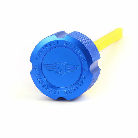 Figurati Knurled Blue Magnetic Engine Oil Dipstick 2017-2024 Harley Touring M8