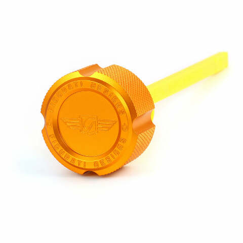 Figurati Knurled Gold Magnetic Engine Oil Dipstick 2017-2024 Harley Touring M8