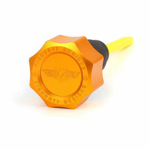 Figurati Curved Gold Magnetic Engine Oil Dipstick for 2007-2016 Harley Touring