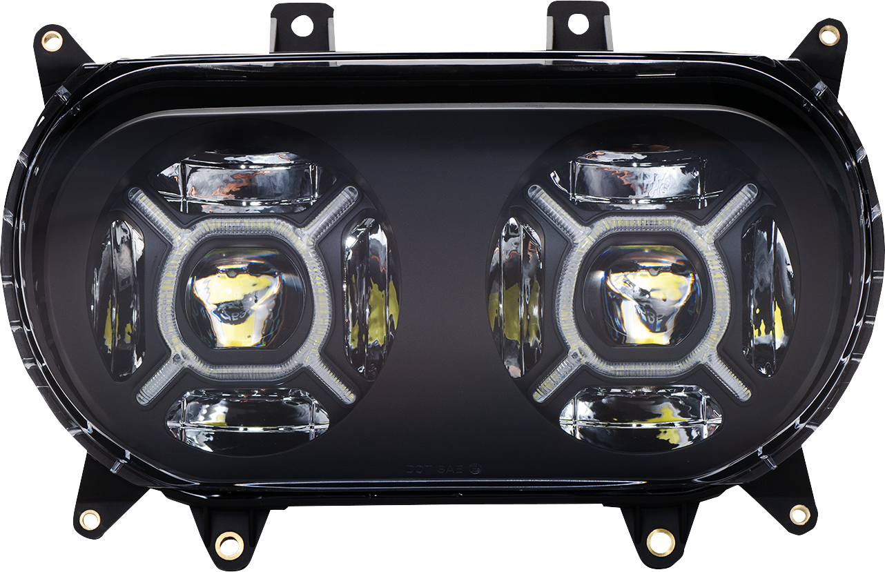 Custom Dynamics ProGLOW Double-X LED Headlight for 2015-2024 Harley Road Glide