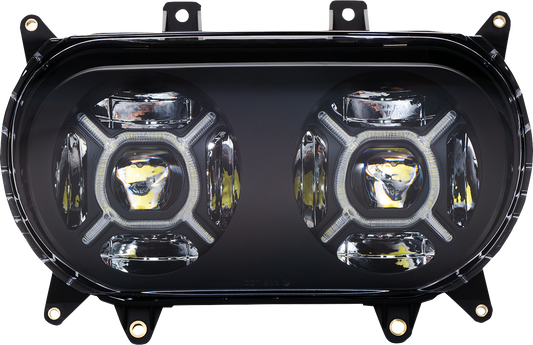 Custom Dynamics ProGLOW Double-X LED Headlight for 2015-2024 Harley Road Glide