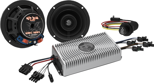 Wild Boar Front 6.5" Speaker & Bluetooth Amp Kit for 2019-2022 Harley FLHTI