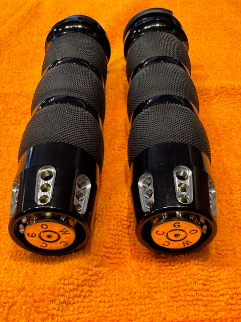 JT's Cycles Genuine .50 Cal Bullet TBW Hand Grips for 2008-2023 Haley Davidson