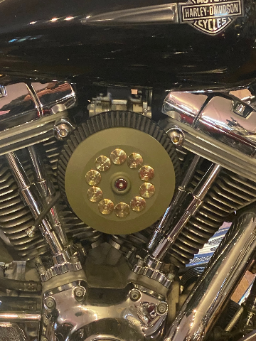 JT's Cycles Genuine .50 Caliber BMG Bullets Army Green Air Cleaner Cover Harley