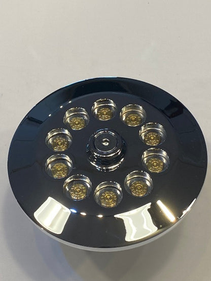 JT's Cycles Genuine .45 Auto Brass Bullets Chrome Air Filter Cover for Harley