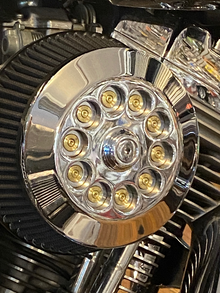 JT's Cycles Genuine 7.62 Military Brass Bullets Chrome Air Filter Cover Harley