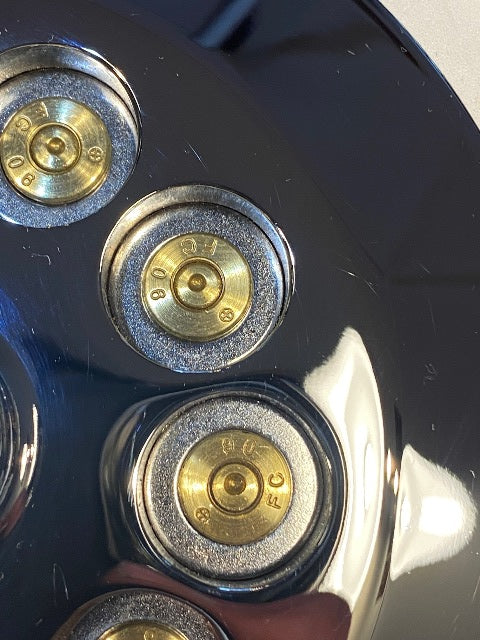 JT's Cycles Genuine 7.62 Military Brass Bullets Chrome Air Filter Cover Harley