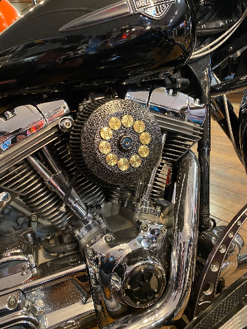 JT's Cycles Custom Air Cleaner Cover Powder Coated Silver Vein .50 Cal Harley