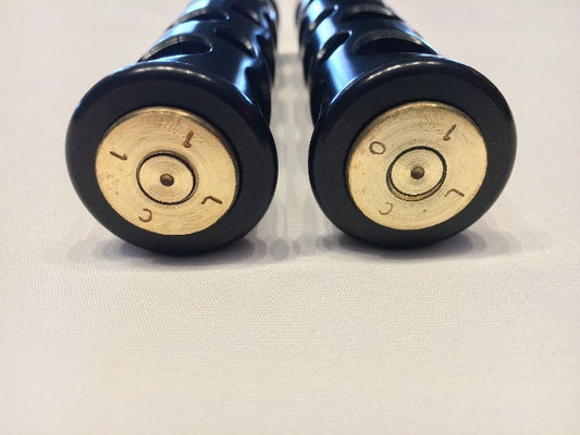 JT's Cycles Once Fired .50 cal BMG Bullets Black Footpegs for Harley Sportster