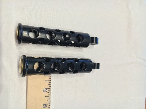 JT's Cycles Once Fired .50 cal BMG Bullets Black Footpegs for Harley Sportster