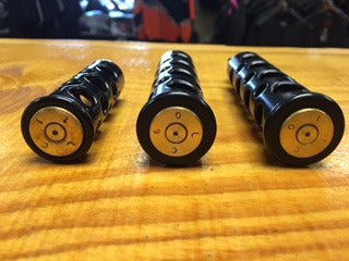 JT's Cycles Once Fired .50 caliber BMG Bullets black footpegs for Harley FXD FXR