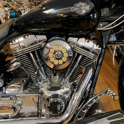 JT's Cycles Genuine .50 Caliber BMG Bullets Chrome Air Cleaner Cover for Harley