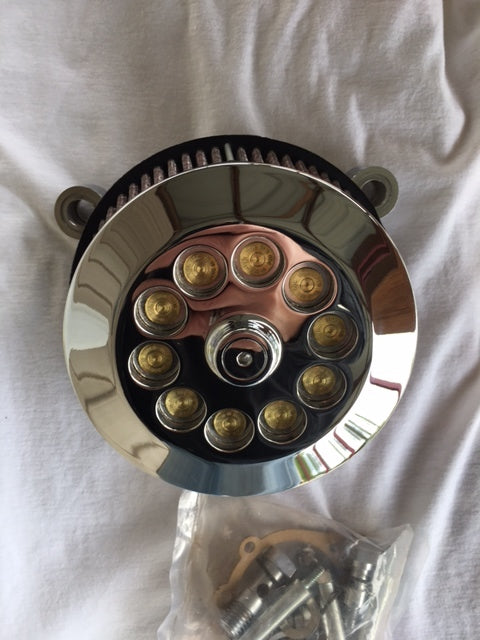 JT's Cycles Genuine .300 Caliber Bullets Chrome Air Cleaner Cover Harley FXR