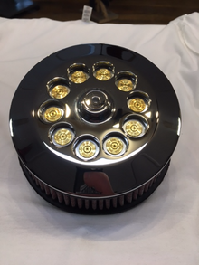 JT's Cycles Genuine .300 Caliber Bullets Chrome Air Cleaner Cover Harley FXR