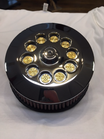 JT's Cycles Genuine .300 Caliber Bullets Chrome Air Cleaner Cover Harley FXR